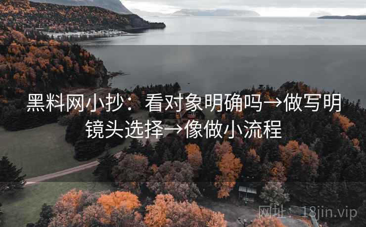 黑料网小抄：看对象明确吗→做写明镜头选择→像做小流程