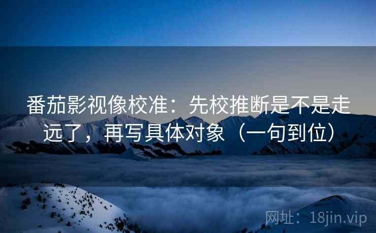 番茄影视像校准：先校推断是不是走远了，再写具体对象（一句到位）
