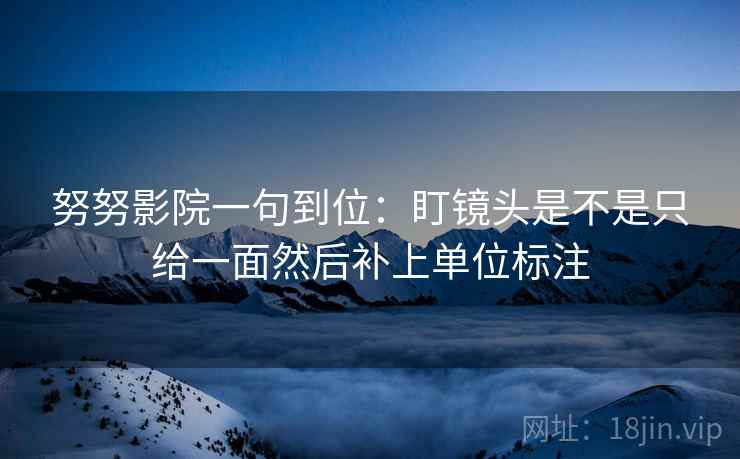 努努影院一句到位：盯镜头是不是只给一面然后补上单位标注