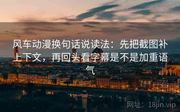 风车动漫换句话说读法：先把截图补上下文，再回头看字幕是不是加重语气