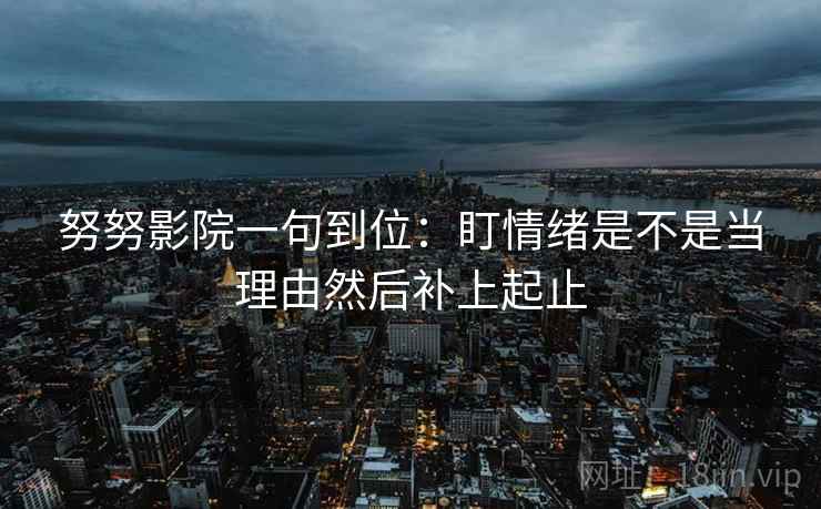 努努影院一句到位：盯情绪是不是当理由然后补上起止